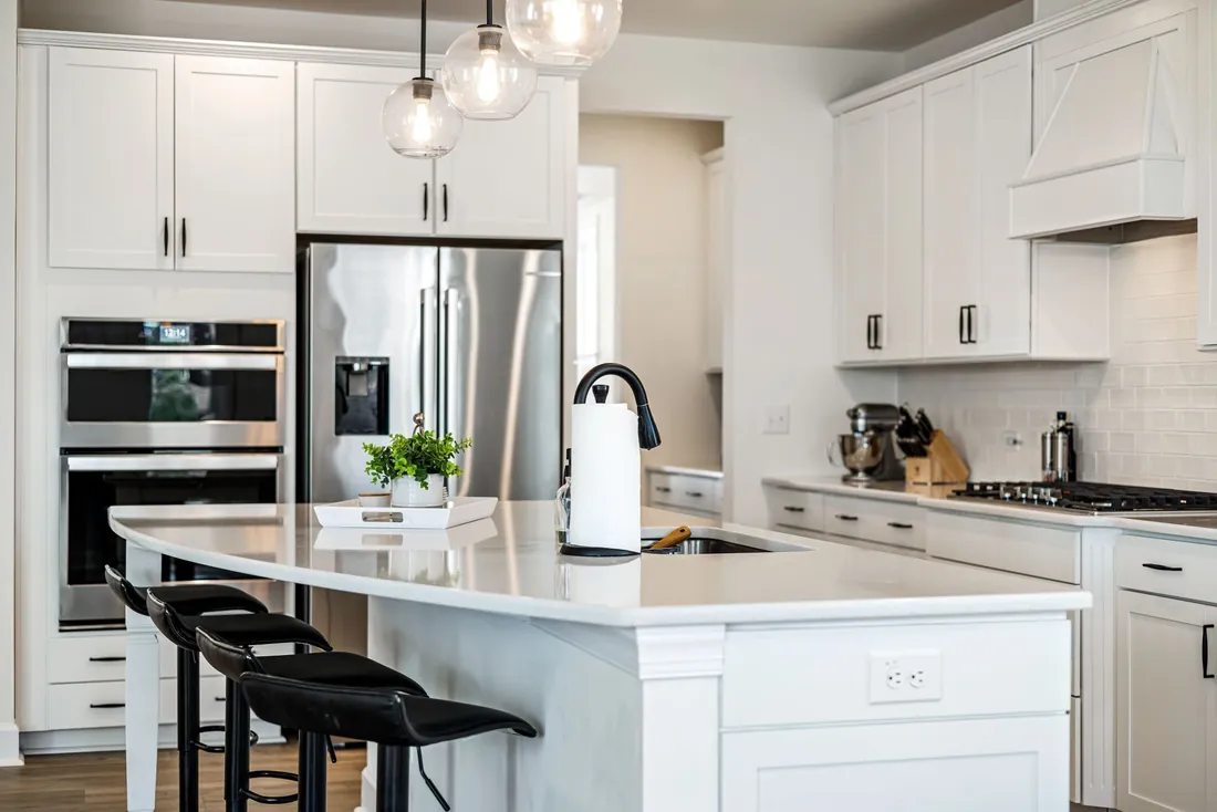 Painted kitchen with island seating